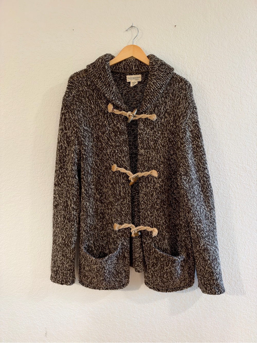 Ralph Lauren Denim & Supply Chunky Cozy Knit Fisherman Cardigan Sweater L Fall